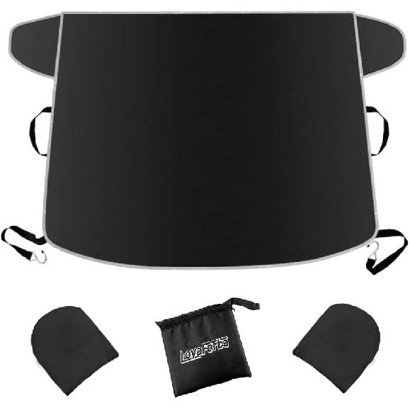 Windshield Snow Cover For Cars, Trucks, Vans - Waterproof, Windproof Winter Frost And Ice Removal Sunshade With Side Mirror Covers