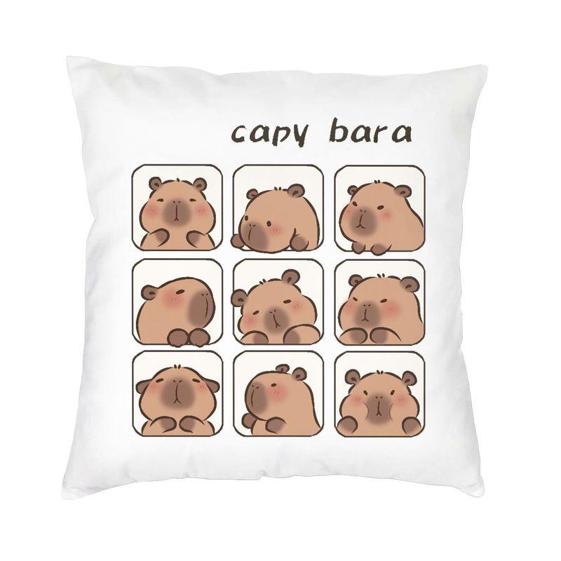 Capybara Cushion Cover Two Side Printing Floor Pillow Case for Living Room Fashion Pillowcase Home Decorative
