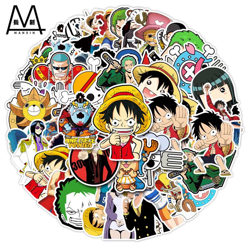 50 Wasserdichte One Piece Anime Aufkleber für Koffer, Roller, Auto oder Fahrrad
