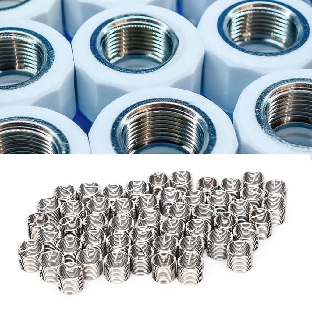 50Pcs Thread Inserts Male Female Reducing Nut Repair Tool Stainless Steel Fastener M10x1x1.5D