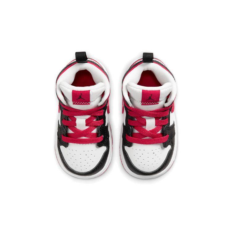 Air Jordan 1 Mid TD White Very Berry Baby Sneakers Black 640735-016