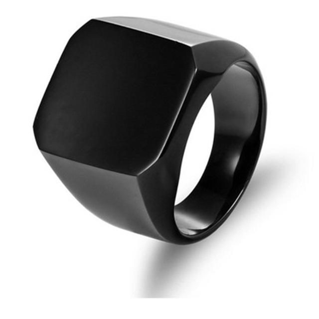 Kovové lesklé prsteny pro muže Geometrická šířka Signet Square Finger Styl Punk Módní prsten Šperky Příslušenství Velkoprodej