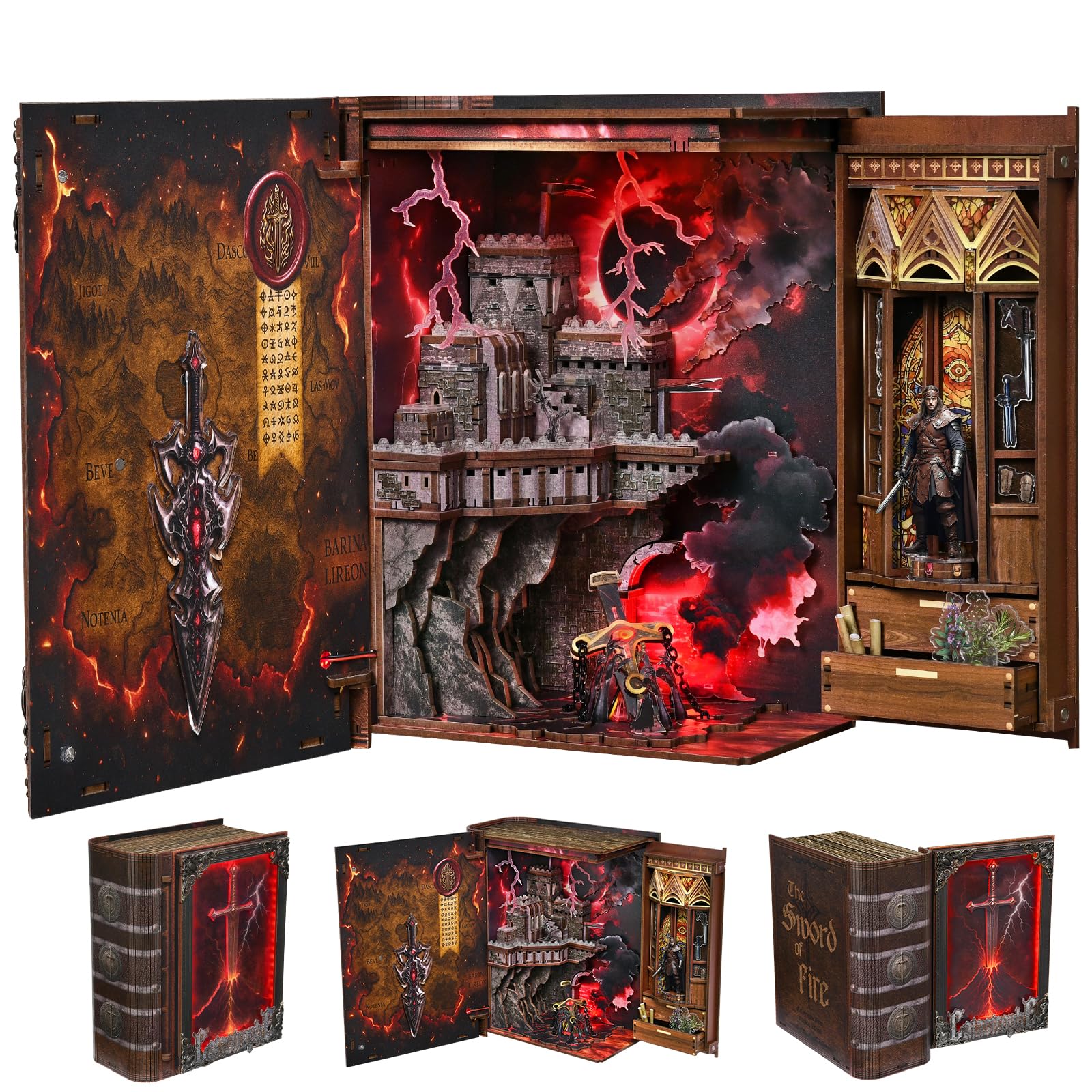 

MiniCity DIY BookNook Kit Dollhouse Kit Miniature House Kit BookNook Suitable for and Adults Birthday with LED Lights - - - - Beginners, Teenagers, -