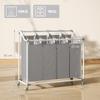 Laundry Basket with 4 Compartments, 160 L Laundry Sorter with Wheels, Removable Laundry Bag, 97 x 38 x 81 cm, Grey
