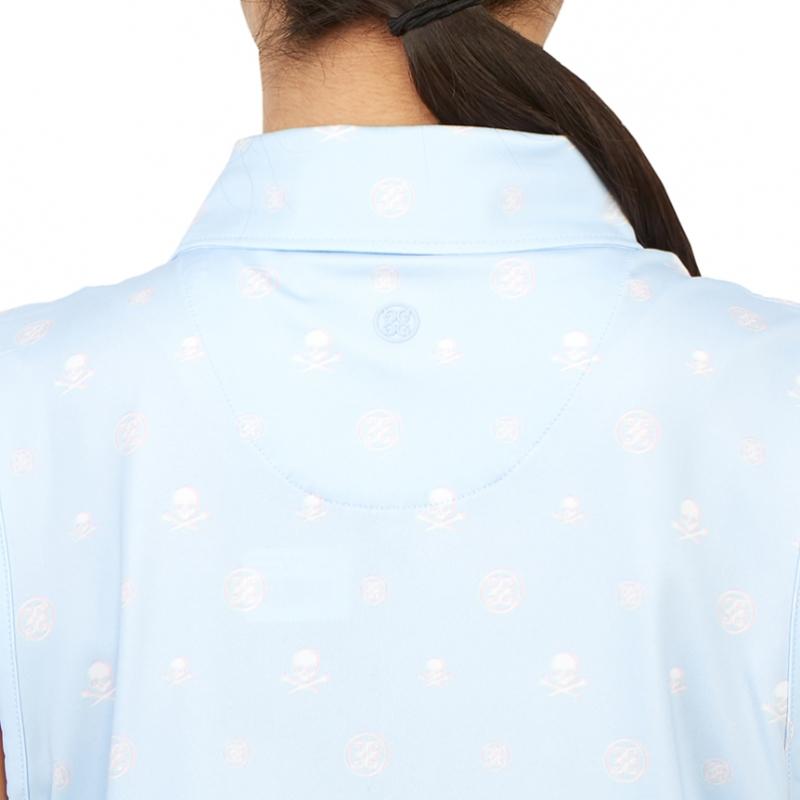 Galleria G Fore Pore Golfwear Damen S Kragen Ärmelloses T-Shirt G4lS23k562 Himmelblau