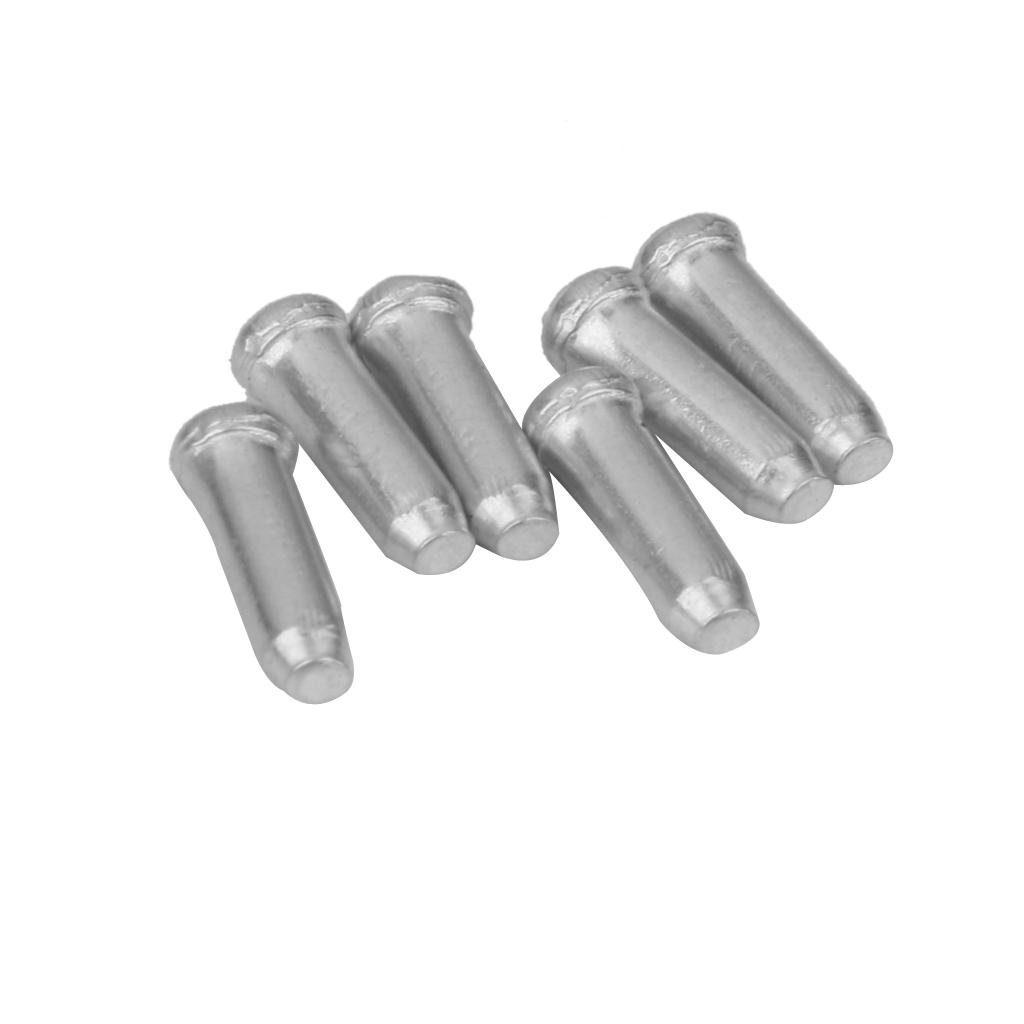 Brake Cable End Cap Aluminum Crimp Tips Universal for Bicycle Brake Gear Cables Bike Cable Arrangement 100 Pieces
