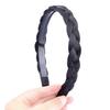 Plaited Braided Headband Hair Band Synthetic Braid with Teeth Accessories for Women Girl Wide 0.7 Inch (Natural Black)