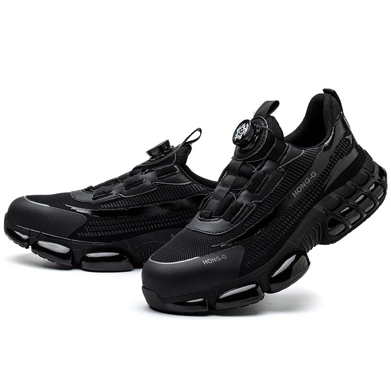 Air cushion Protective Shoes Men Rotating button Fashion Safety shoes Puncture-Proof Indestructible Work Boots Steel toe shoes