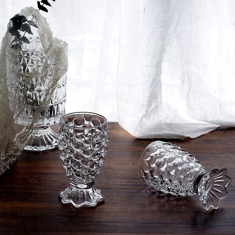 4pcs Set 30ml Creative Fish Scale Cup Transparent Small Mermaid Glass Cup Glassware for Cocktail Vodka Brandy Whiskey Spirits