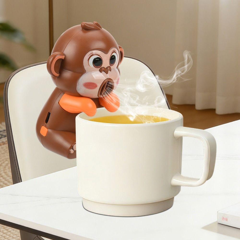 3 Speed Adjustable Monkey Hanging Cup Fan Quiet Operation Clip On Design Portable Desktop Fan Can Hang Cup Cartoon Style