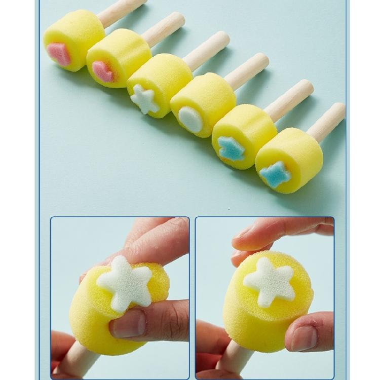Washable Sponge Art Set Toddler Early Learning Painting Tool For Wall Decoration Greeting Cards Fabric Printing Project