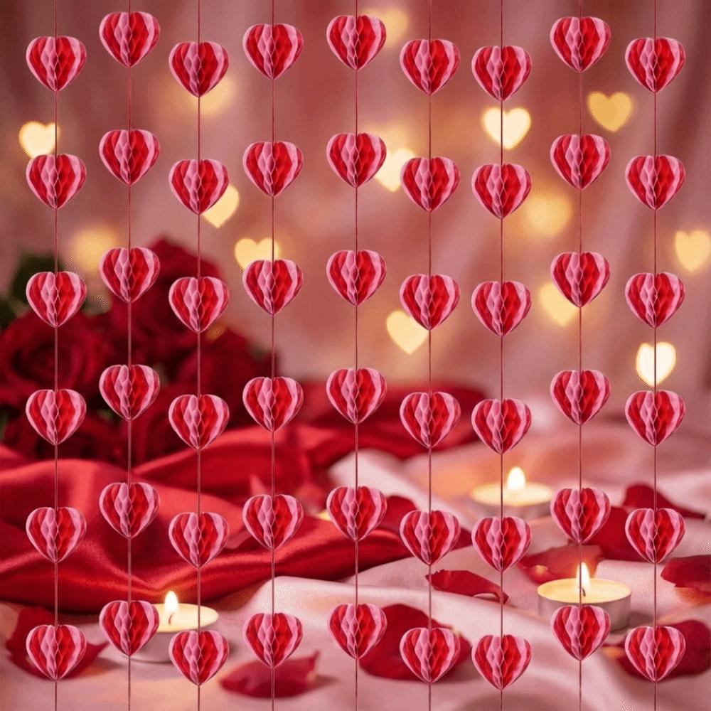 Stereoscopic Hanging Love Streamer Romantic Valentines Day Decoration Lantern  Birthday Party