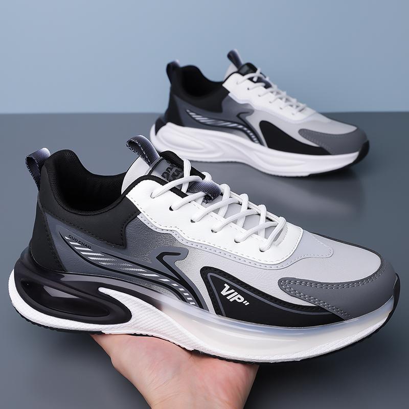 

Men s Leather Casual Lightweight Soft Sole Non-Slip Shock-Absorbing Running Sneakers 46