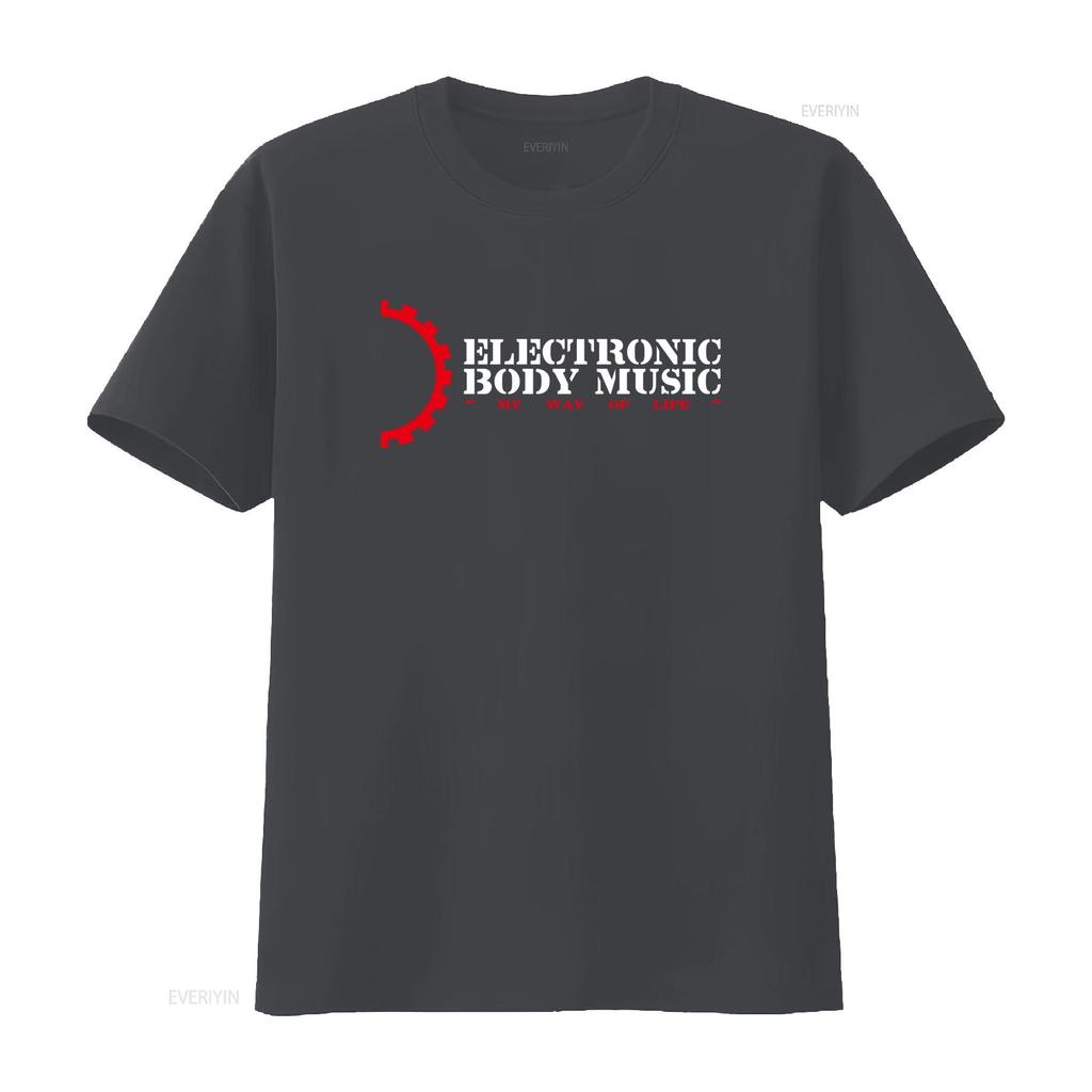 Electronic Body Music T Shirt My Way Of Life Print Ebm Industrial Darkwave Techno Style Vintage Washed Stylish Comfortable