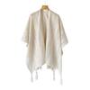 Summer Versatile Ethnic Style White Shawl With Hollowed-Out Knitted Cheongsam Shawl Women'S Air-Conditioning Shawl Fringed Cardigan