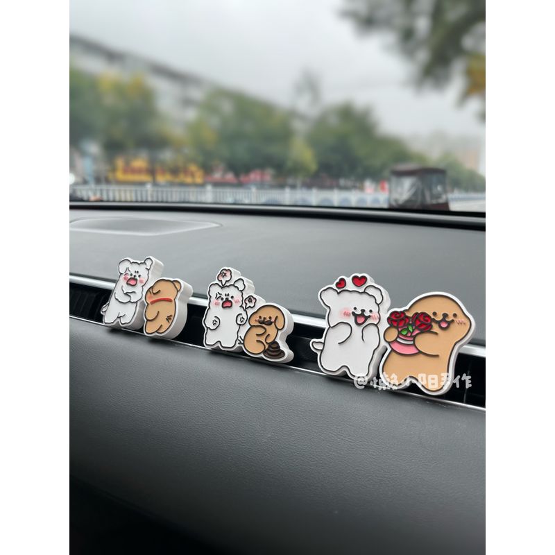 Cute Line Drawing Puppy-Themed 2025 Creative Car Air Freshener Long-Lasting Aroma Diffuser Vent Decoration Ornament for New Cars