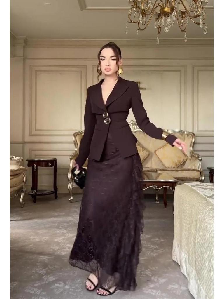 Elegant Soft Feminine 2025 Autumn Long Sleeve Dress