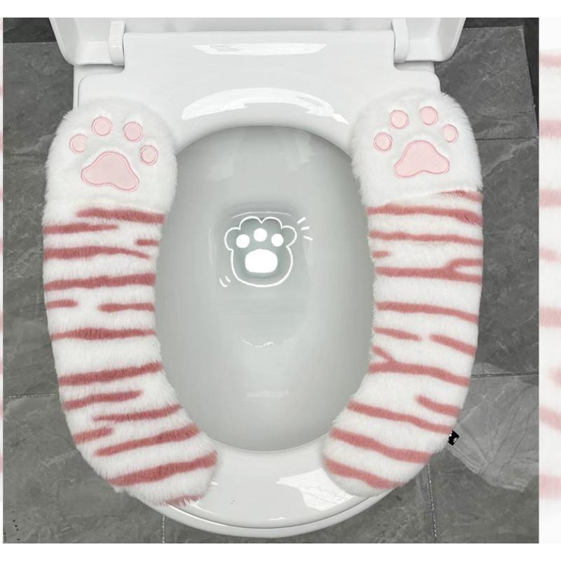

Мультяшное сиденье для унитаза, бытовое водонепроницаемое клейкое сиденье для унитаза, чехол для стиральной машины, утолщенный зимой strip розовый/белый