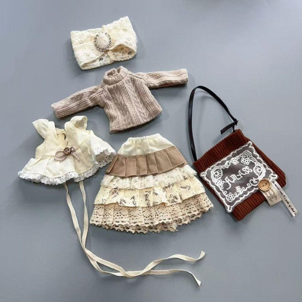 Mini 1/6 BJD Doll Outfit Set Cartoon Doll Overall Suit for 1/6 BJD Dolls Doll Accessories
