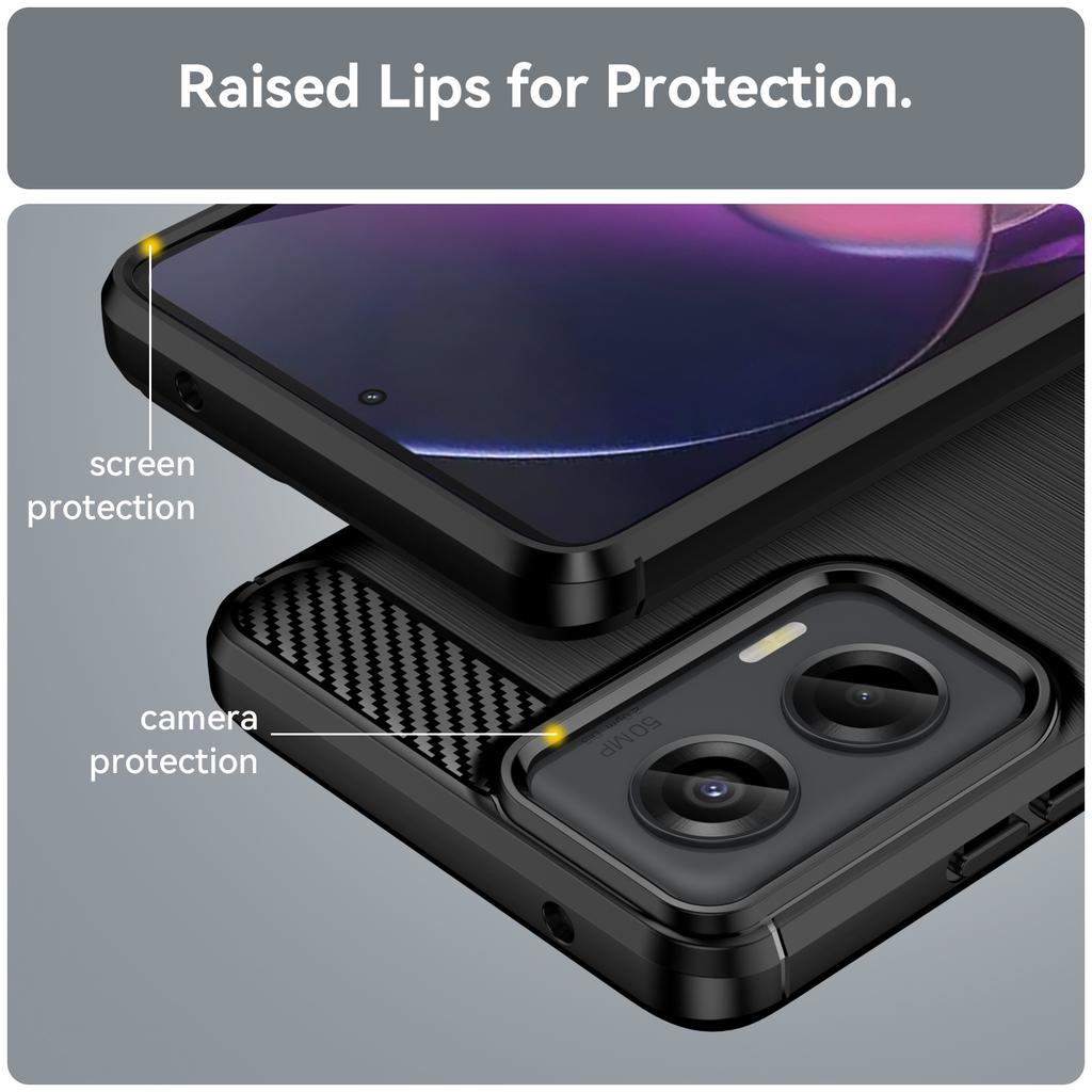 Für Motorola Moto G Stylus 5G (2024) Hülle Kohlefaser-Textur Gebürstetes TPU-Cover