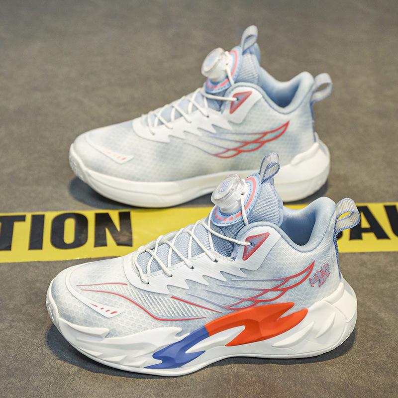 Children's basketball shoes New middle-aged and older children's mesh breathable non-slip shock-absorbing running shoes Men's and girls' training shoe