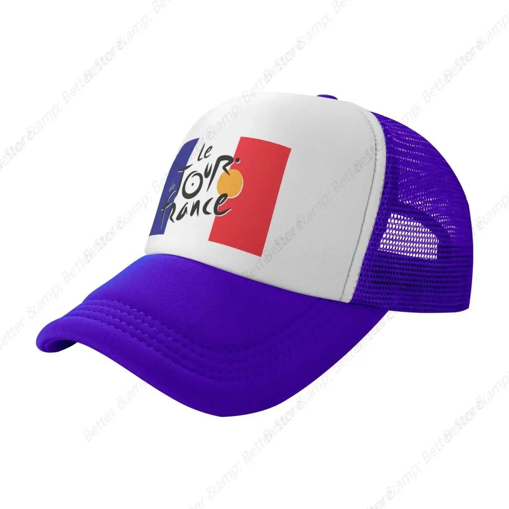 Die französische Tour de France Flagge Atmungsaktive Netzmütze mit Team-Mode Trucker-Hüte Verstellbare Baseballkappe