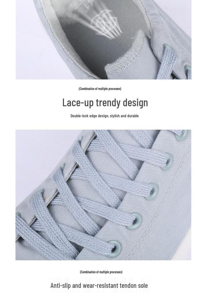 2026 Men's Breathable Lace-up Canvas Shoes - Trendy, Casual, Low-top for Daily Wear