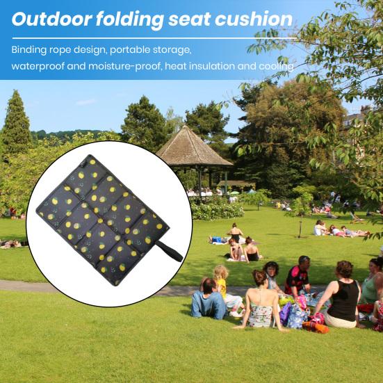 Camping Folding Mat Extra Soft Waterproof Compact Size Exquisite Pattern Collapsible Polyester Moisture-proof Cushion Hiking Picnic Seat Mat