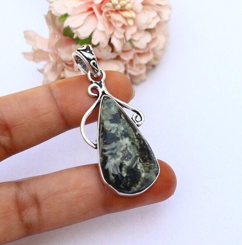 Seraphinit Anhänger / Seraphinit Halskette / Grüner Seraphinit Edelstein Anhänger