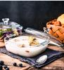Heat-Resistant Crystal Glass Pot with Lid for Oven & Microwave; Double-Ear Soup Bowl for Steaming & Stewing.