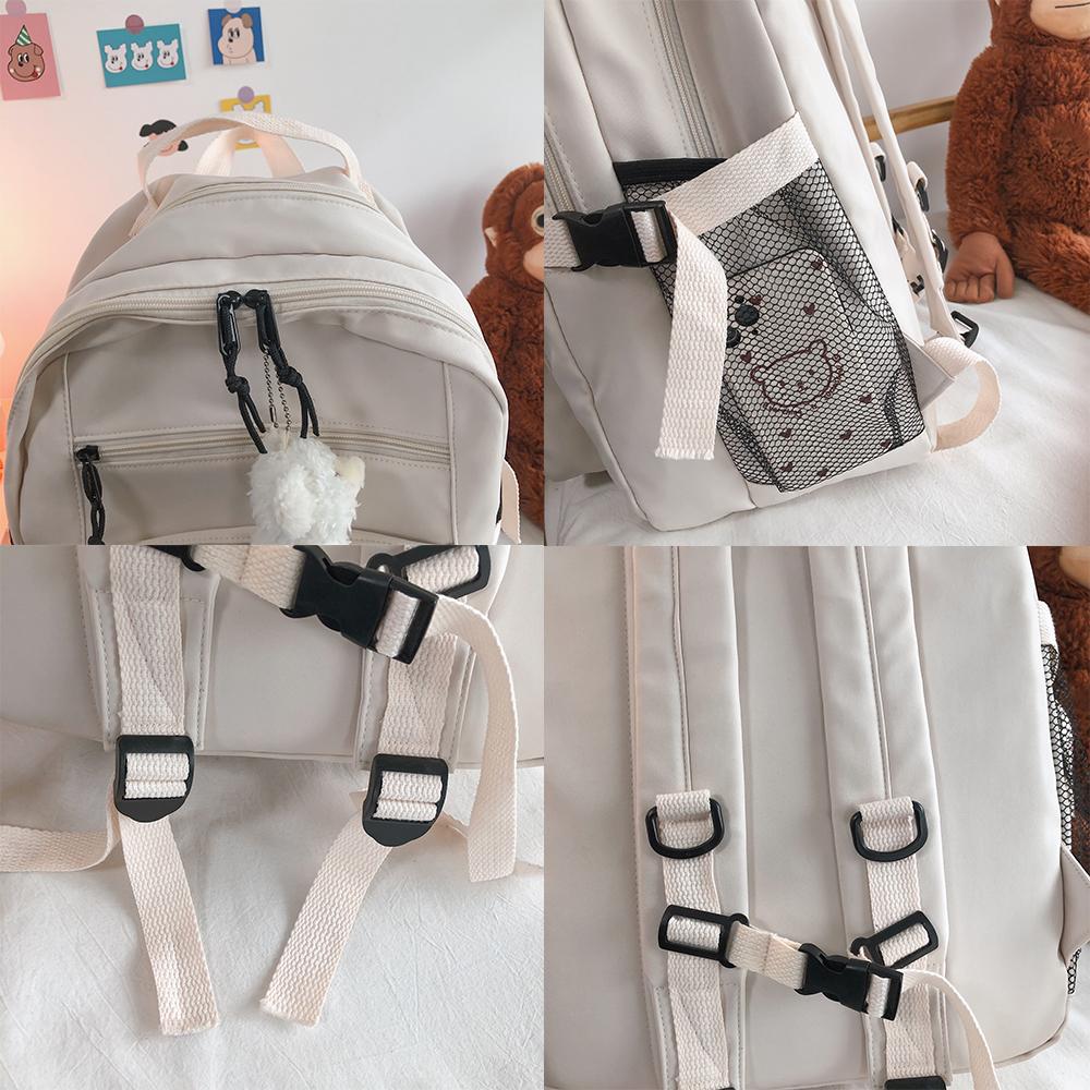 Mode Große Student Rucksack Abzeichen Rucksack Mädchen Schule Tasche Hohe Kapazität Frauen Rucksack Weibliche Nette Freizeit Reise Mochila