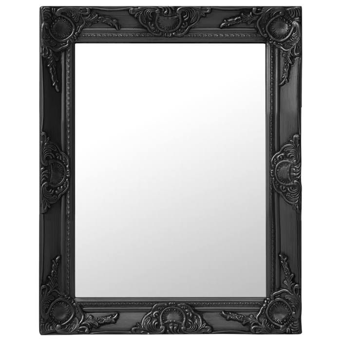 VidaXL Miroir mural style baroque 50x60 cm noir 320319