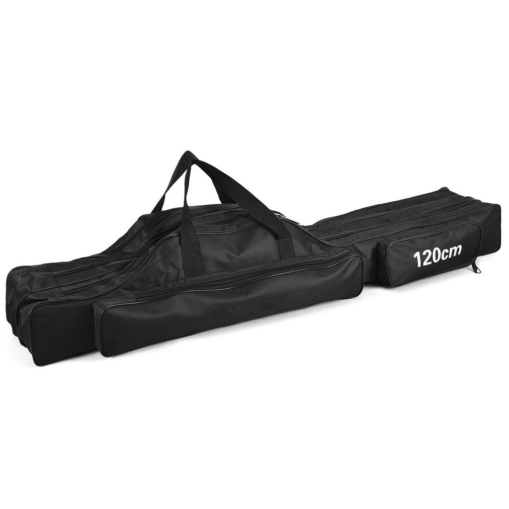 3 Layers Fishing Pole Bag Portable Folding Fishing Rod Storage Bag for Fishing Camping Hiking