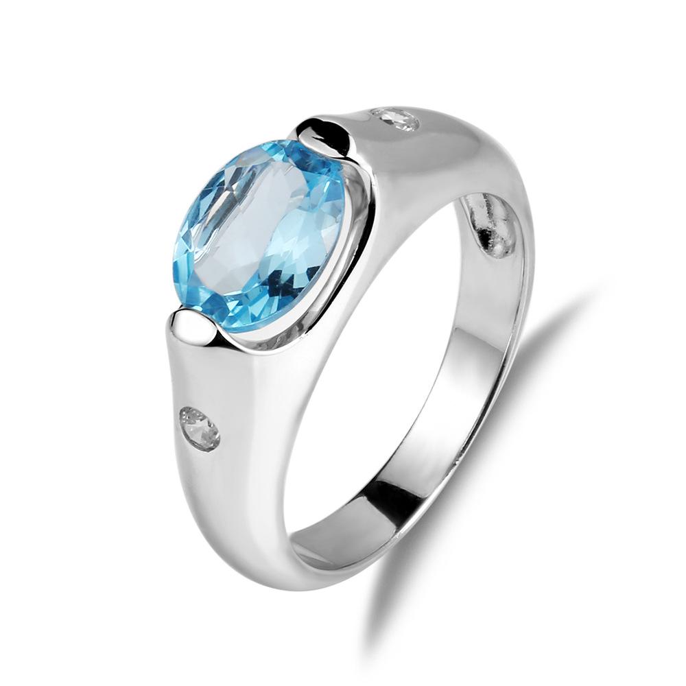 Natural Amethyst Ring, Light Luxury S925 Sterling Silver Seiko Inlaid Natural Colored Treasure Ring