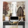 Set Of 2 Curtains Window Decorations Rural Tree Barn Pattern Prints Home Room Curtain Polyester
