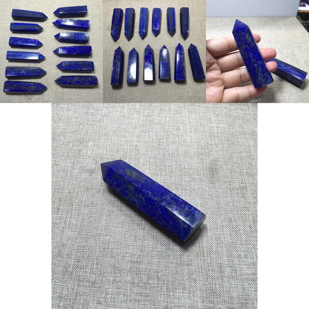 Natural Rock Lapis Lazuli Quartz Crystal Stone Point Healing Wand Dark Blue Gift Unique And Educational Healing Crystal