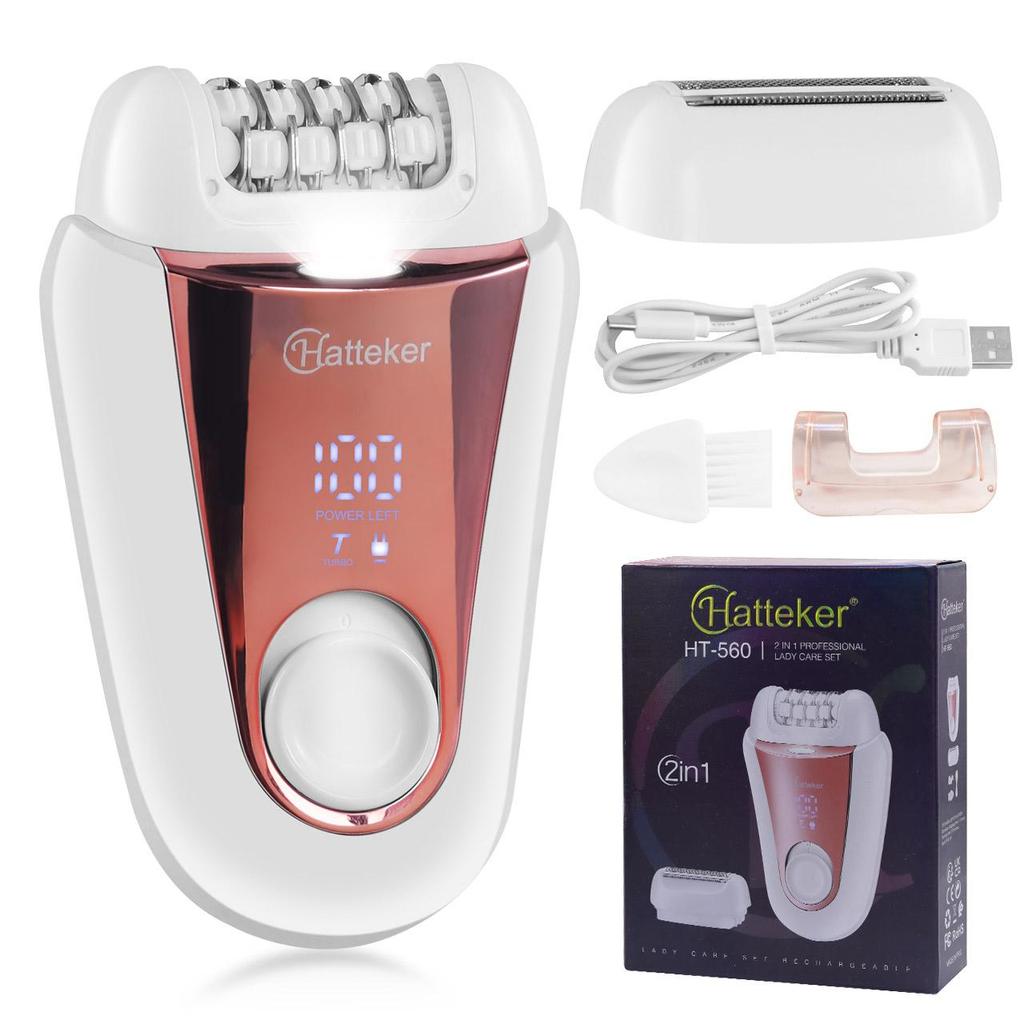 HATTEKER Epilator Hair Removal DeviceElectric Epilator for Women Arm Leg Armpit Bikini Shaver Trimmer Hair Removal