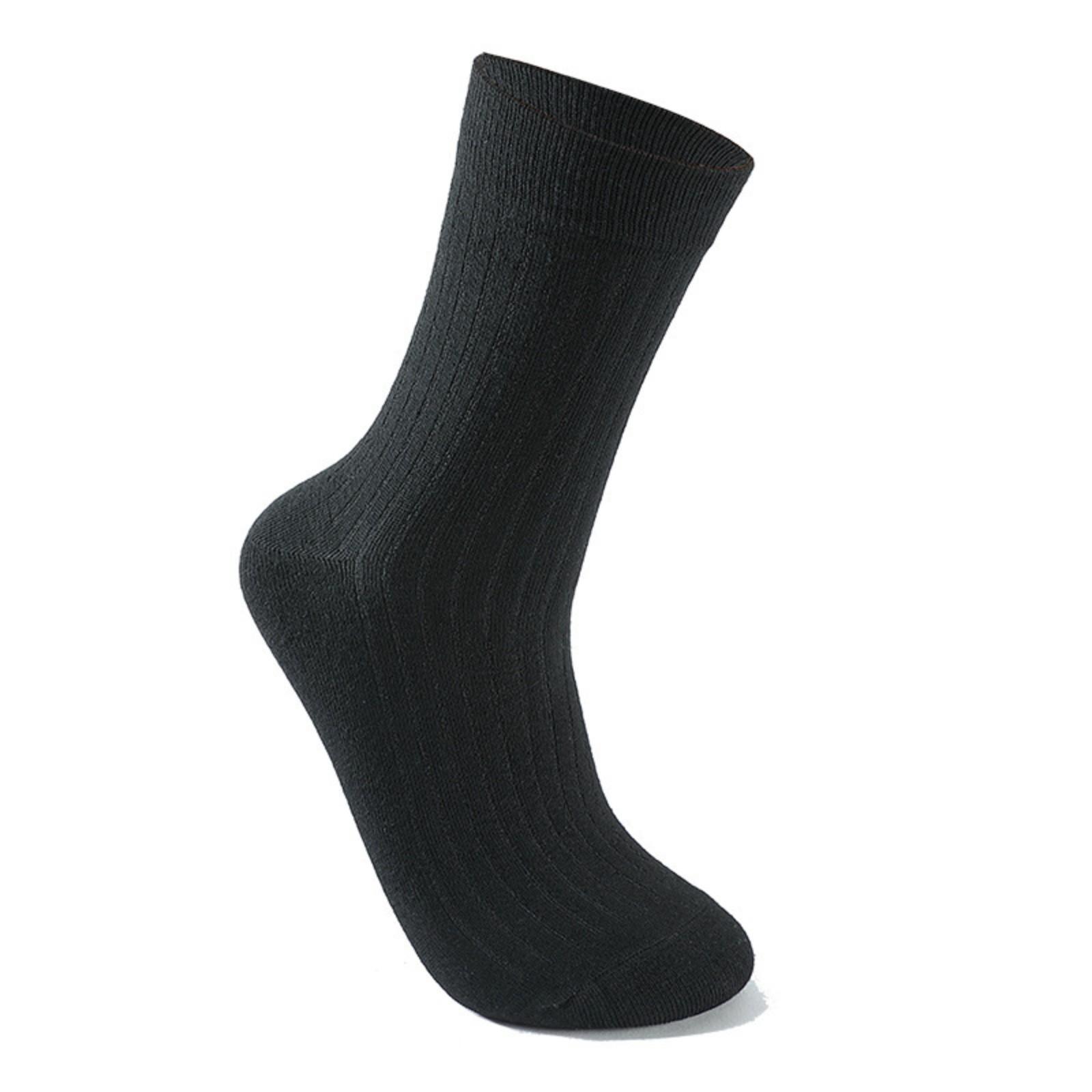 

Socks Men S Mid-Tube Socks Double Needle Socks Breathable Sweat-Absorbent Solid Color Long Socks One Size чорний