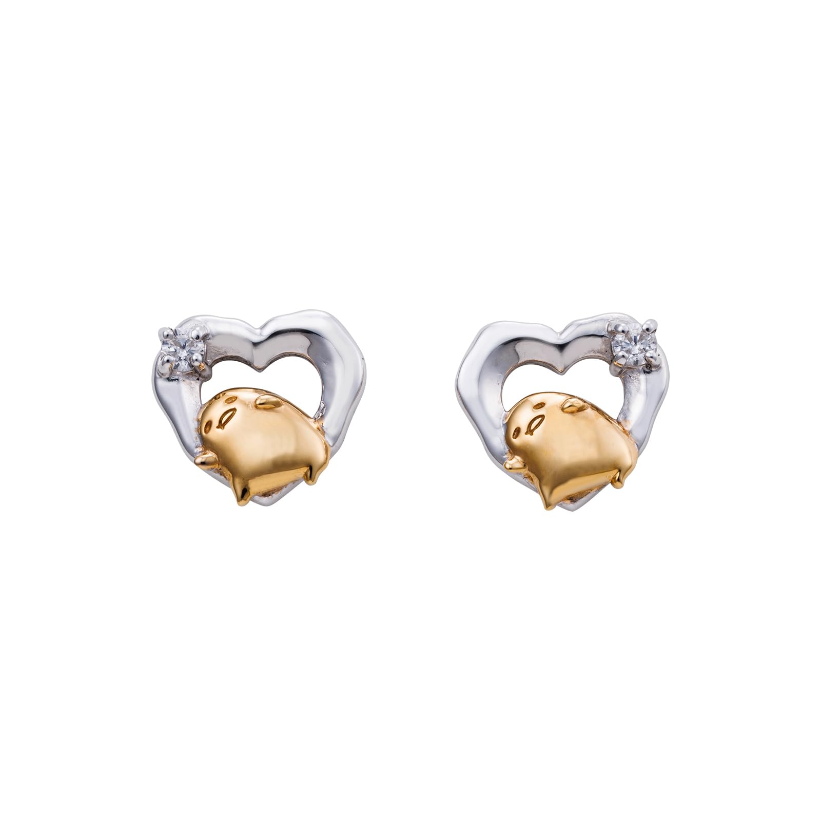 

Gudetama 10th Anniversary Earrings Silver 925 Cubic Zirconia Yellow Coating Sanrio Characters [White Clover] SAGU10-P001YG