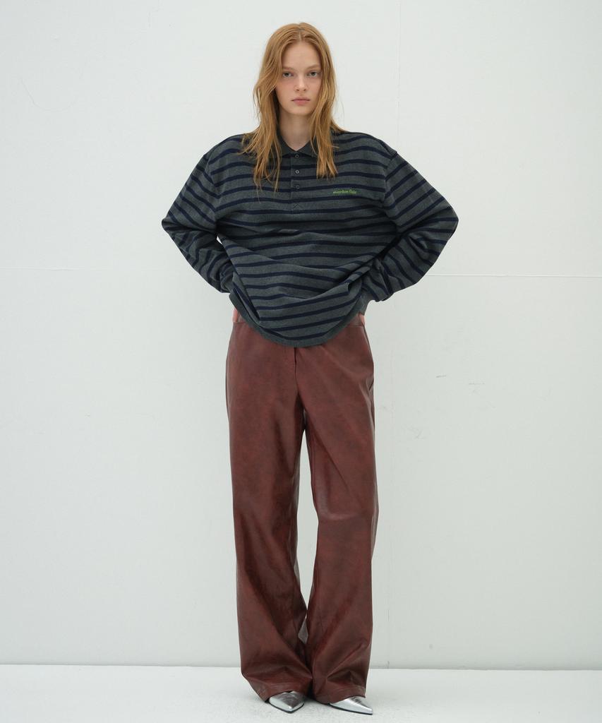 Obeodyupeulleeo Semi Wide Leather Pants_Red