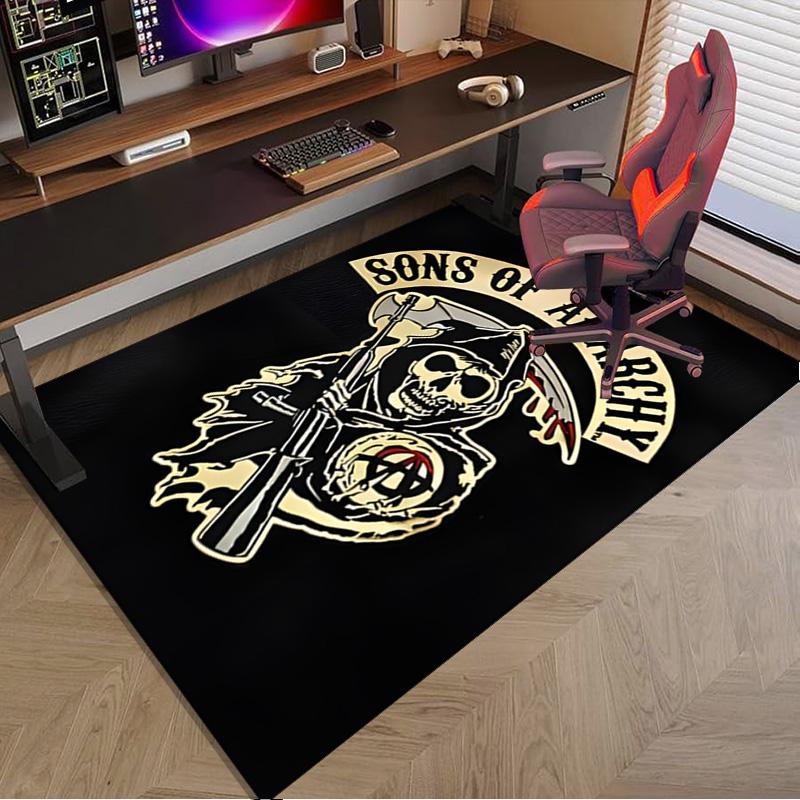 Anarchy Motorcycle Club Carpet, Chair Rug,Rug for Office Bedroom living rooms, Doormat decor Fan Gift Christmas Gift
