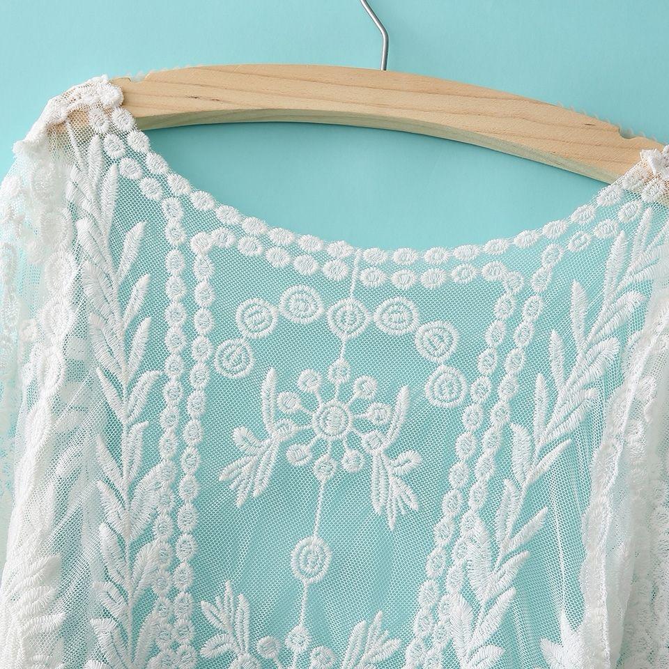 Sunscreen Clothes for Women Cardigans Long Sleeves Shawls Summer Air Conditioning Lace Jackets Thin Mesh Tops