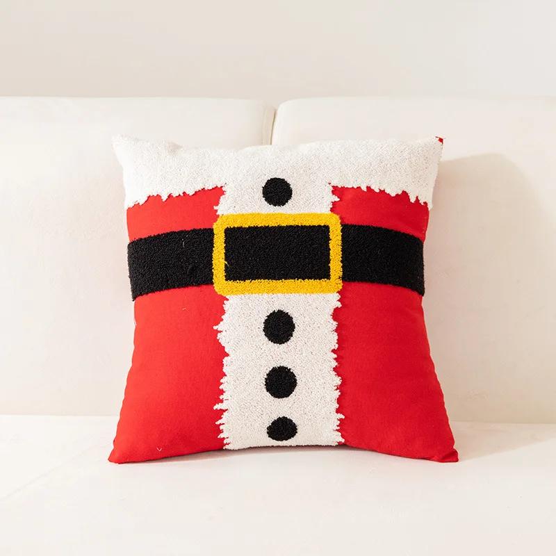 Towel Embroidery Christmas Pillowcase Home Living Room Sofa Cushion Pillowcase Home Christmas Decoration