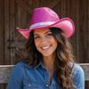 Solid Color Western Cowboy Hat Unisex Jazz Hat Cool Sequin Bowler Hat Halloween Party