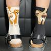 1 Paar Druck Bequem Mehrteilig Hautfreundlich Cartoon Warm Tier Ei Socken Leichtes Gefühl Bunt Niedlich Täglich Atmungsaktiv