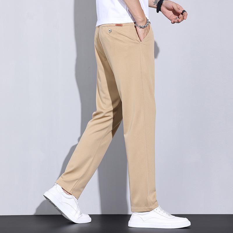 Men's Slim Fit Elastic Casual Business Pants - Comfortable, Breathable, and Soft Straight Trousers