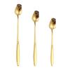 Colorful Rose Flower Stainless Steel Stirring Spoon - Long Handle for Coffee, Dessert & Ice Cream