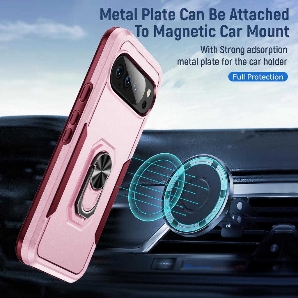 For Google Pixel 10 Pro XL Case Military Grade Ring Kickstand PC + TPU Phone Cover