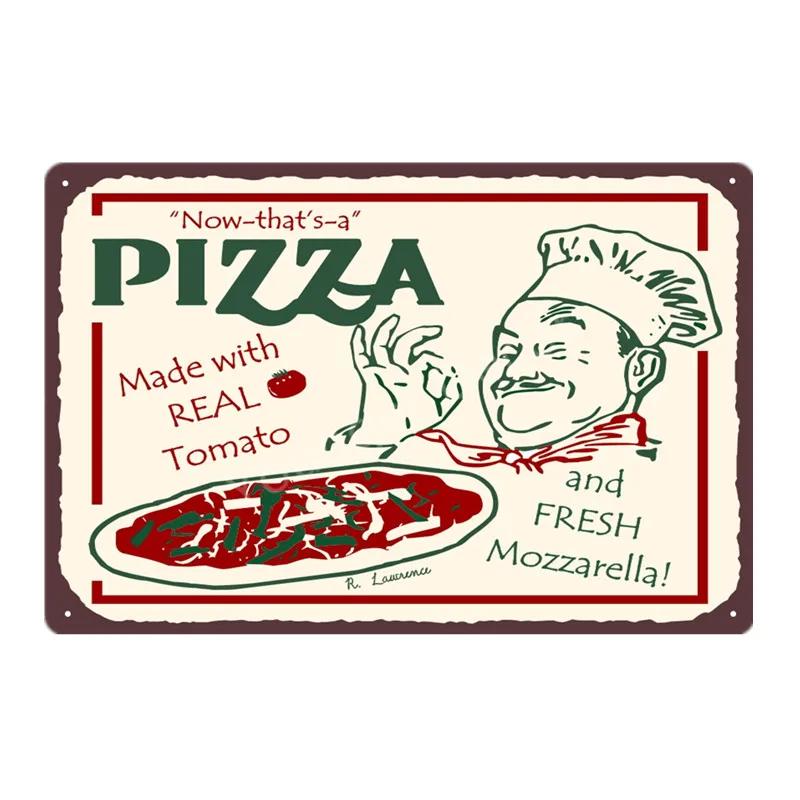 Italian Good Food Pizza Pies Metal Signs Wall Decoration Vintage Metal Poster Home Kitchen Decor Painting Plaques YJ145
