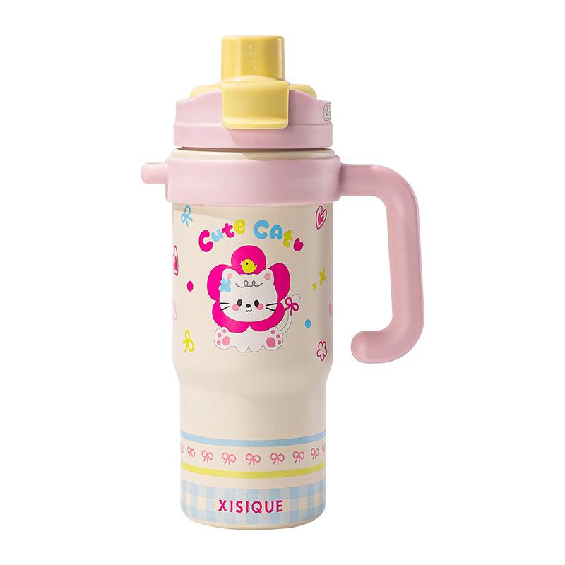 Labu cloth handle Bingba cup 111 stainless steel thermos cup for male and female students with high value and tea leak straw cup